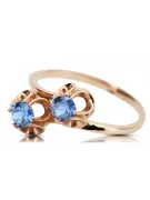 Originál Vintage 14K Produkt s Pink Gold Aquamarine Ring Vintage šperky VRC266